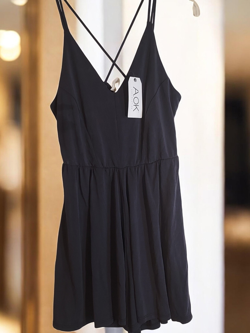 Navy Crisscross Strap Romper